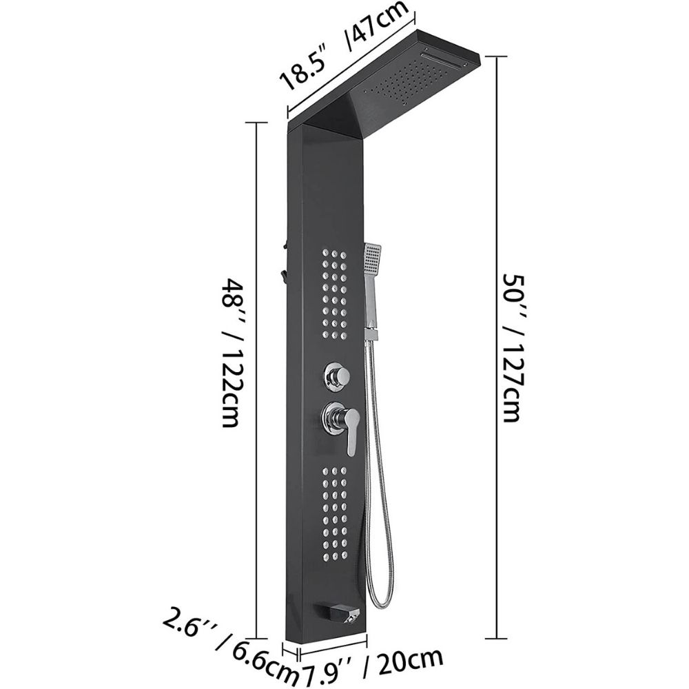 buy black shower panel system stainless shower head