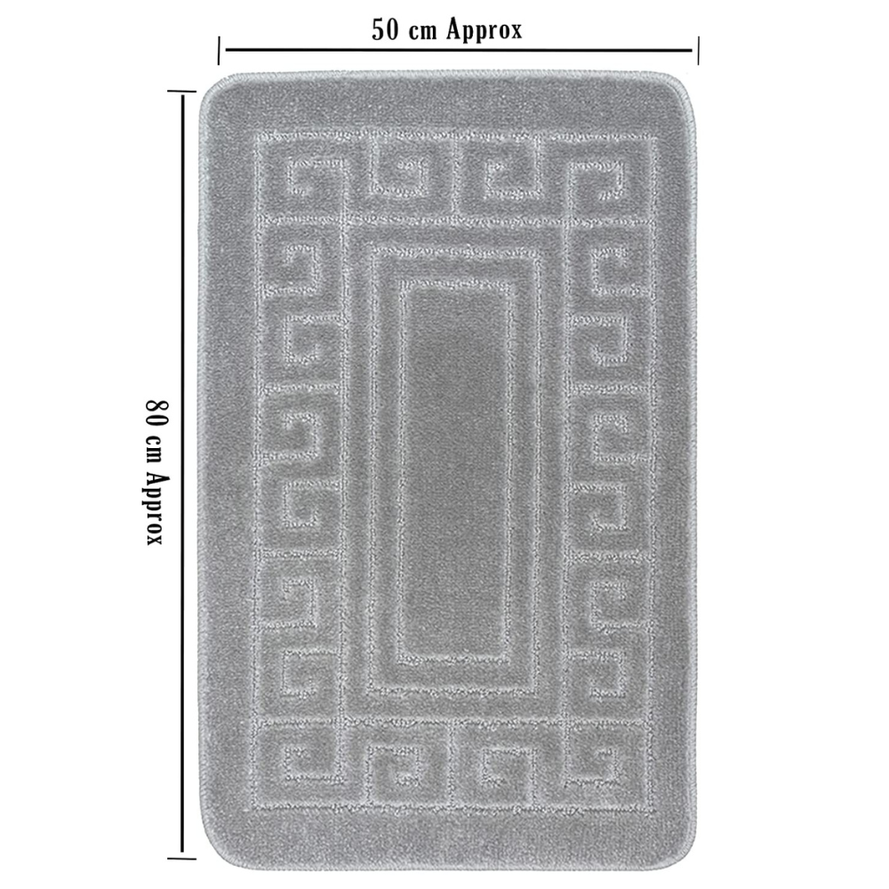 buy greek bathroom mat two piece gray