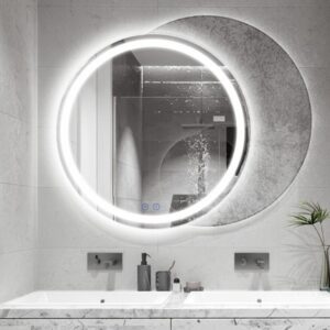 buy round bathroom led mirror colors temperature