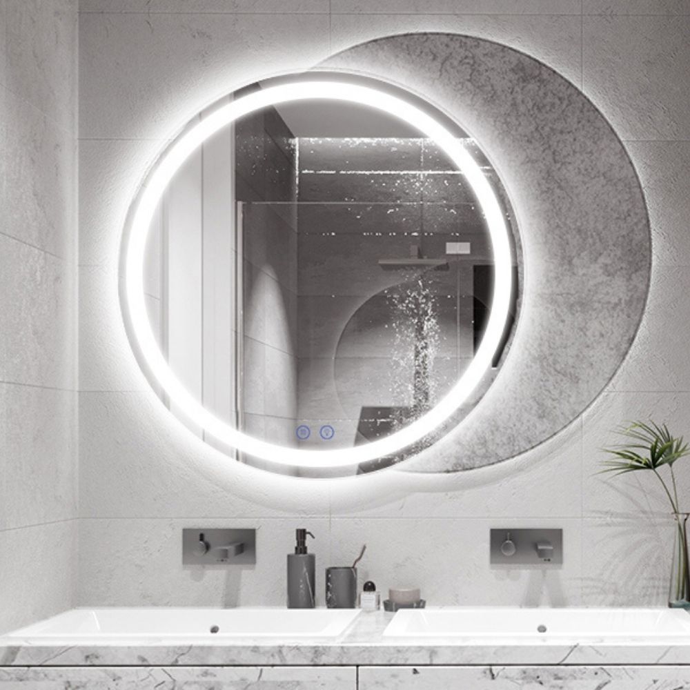 buy round bathroom led mirror colors temperature